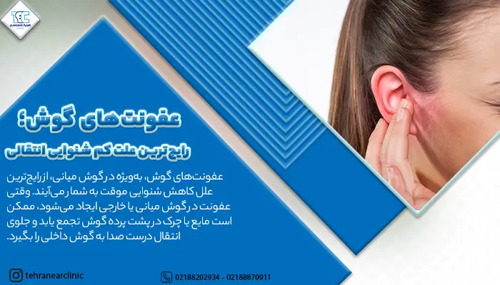 خانم جوان مبتلا به کم شنوایی به دلیل عفونت گوش
